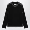 MM6 Maison Margiela Asymmetrical crewneck sweater in black and grey
