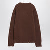 MM6 Maison Margiela Distressed brown wool-blend sweater
