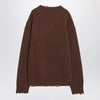 MM6 Maison Margiela Distressed brown wool-blend sweater