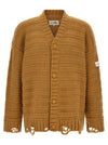Mm6 Maison Margiela Beige Distressed Cardigan