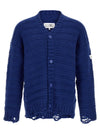 Mm6 Maison Margiela Distressed Wool Cardigan