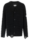 Mm6 Maison Margiela Distressed Wool Cardigan
