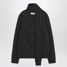  MM6 Maison Margiela Grey wool-blend cardigan with scarf