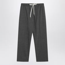  MM6 Maison Margiela Gray wool-blend trousers with drawstring