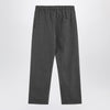 MM6 Maison Margiela Gray wool-blend trousers with drawstring