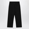 MM6 Maison Margiela Wide-leg cotton trousers with embroidered logo, black
