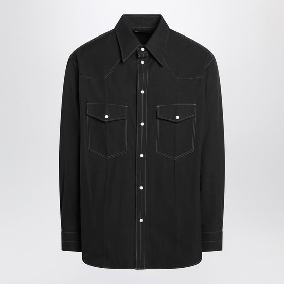 LEMAIRE Black Western cotton shirt