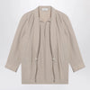 LEMAIRE Greige blouse with scarf