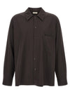 Lemaire Brown Wool Gabardine Overshirt