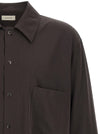 Lemaire Brown Wool Gabardine Overshirt