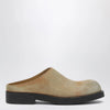 MM6 Maison Margiela Biker Mules in Beige Washed Suede