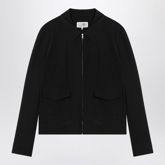 MM6 Maison Margiela Black zip-up silk jacket