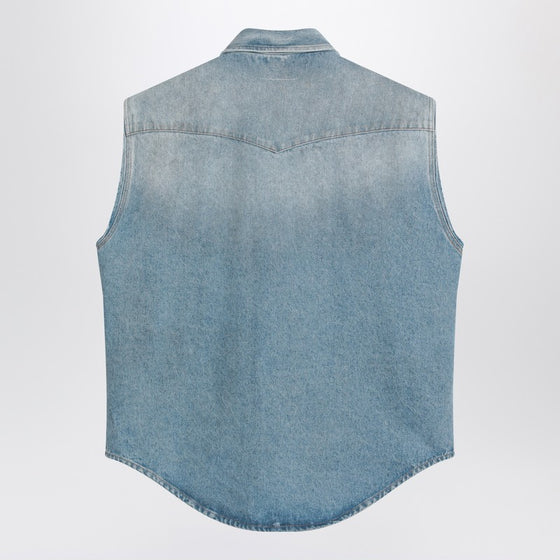 MM6 Maison Margiela Faded blue vest with rips