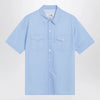 MM6 Maison Margiela Short-sleeve poplin shirt with reinforcements, light blue