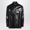 MM6 Maison Margiela Brown glossy-effect linen shirt