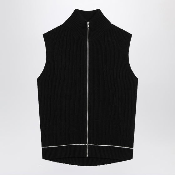 MM6 Maison Margiela Vest with zip black in cotton blend