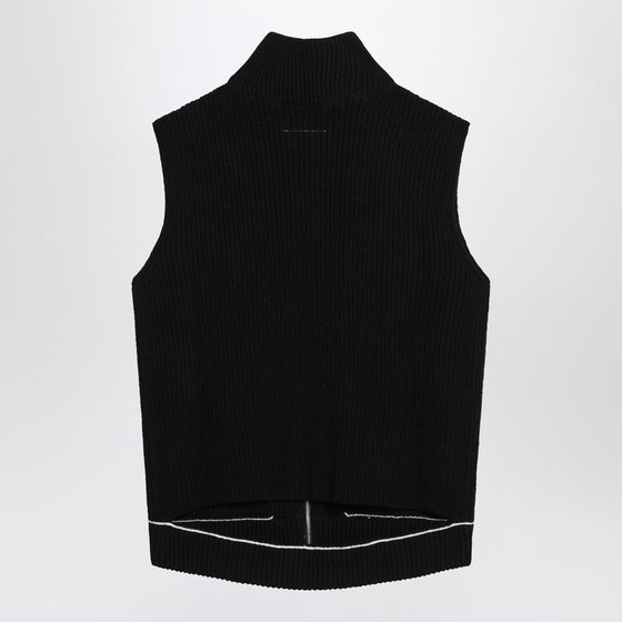 MM6 Maison Margiela Vest with zip black in cotton blend