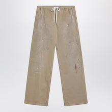  MM6 Maison Margiela Wide beige trousers with brushstrokes