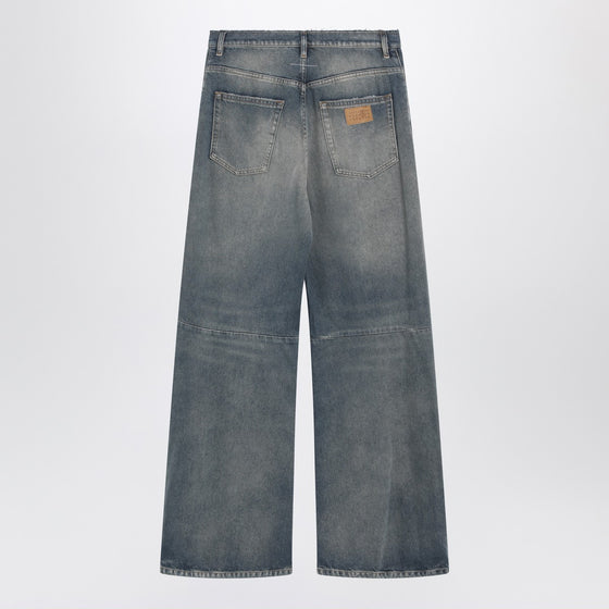 MM6 Maison Margiela Wide-leg washed blue denim jeans