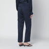 SIMKHAI Carolina trousers in midnight blue shiny satin