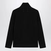 Maison Margiela Zip-Up Knit Cardigan in Black Cotton and Wool