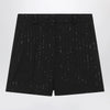 Max Mara Pianoforte Black Shorts with pinstripe-effect micro sequins