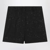 Max Mara Pianoforte Black shorts with pinstripe-effect micro sequins