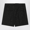 Max Mara Pianoforte Black Shorts with pinstripe-effect micro sequins
