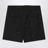 Max Mara Pianoforte Black shorts with pinstripe-effect micro sequins