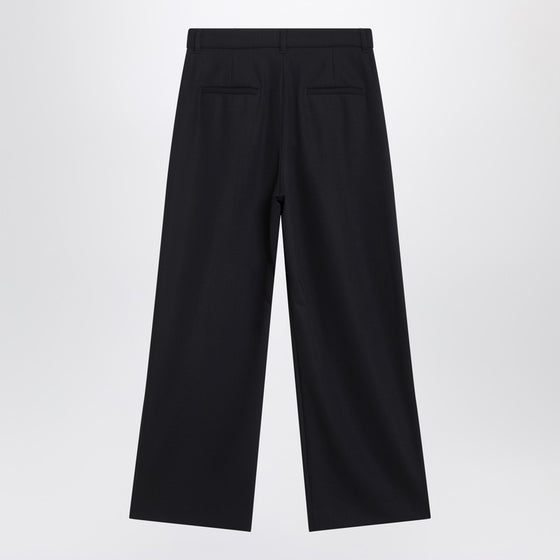 S Max Mara Midnight blue crêpe wool trousers