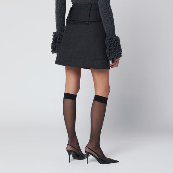 Patou Gray mini skirt with belt