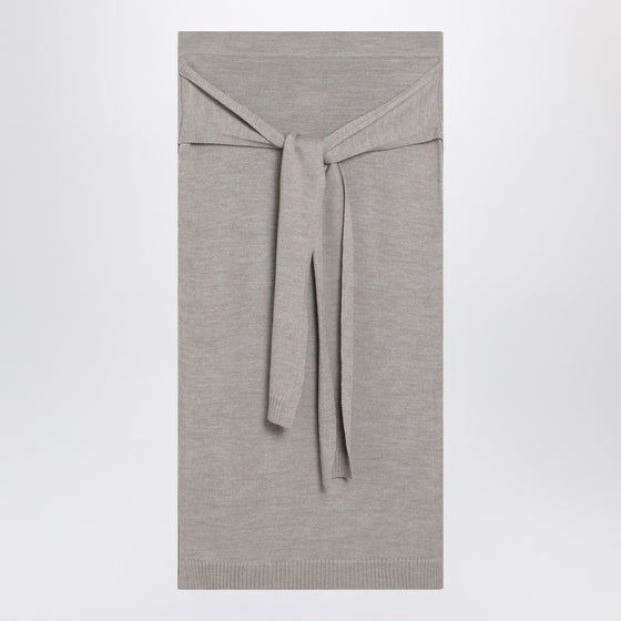 LEMAIRE Taupe trompe-l''oeil skirt in wool blend