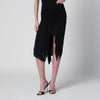 Francesco Murano Black draped skirt with front slit