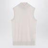 S Max Mara White turtleneck vest in wool