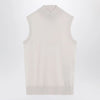 S Max Mara White turtleneck vest in wool