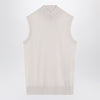 S Max Mara White turtleneck vest in wool