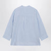 S Max Mara Light blue pure linen mandarin-collar shirt