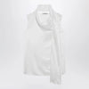 S Max Mara White silk satin top