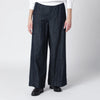 S Max Mara Straight navy blue cotton and linen denim trousers