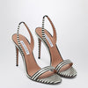 Aquazzura So Nude 105 white and black sandals