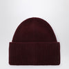 Destin Dark burgundy wool and cashmere beanie