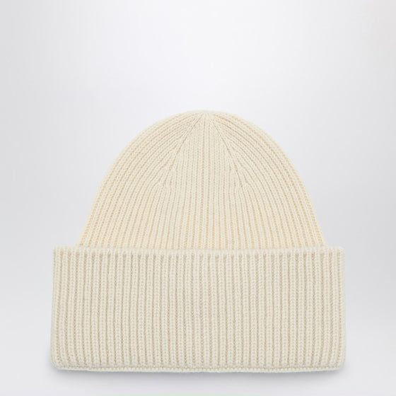 Destin White wool and cashmere beanie