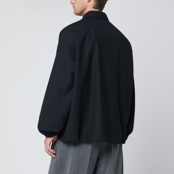 STUDIO NICHOLSON Navy blue wool shirt