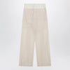 Sportmax Wide-leg trousers in ecru organza cotton voile
