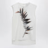 Sportmax White double-layer top in satin and tulle