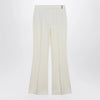 Sportmax Low-rise flare trousers in viscose and textile paper