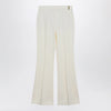 Sportmax Low-rise flare trousers in viscose and textile paper