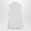 Sportmax Sleeveless shirt in optical white cotton canvas