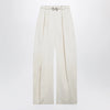 Sportmax Oversized trousers in vanilla cotton gabardine