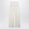Sportmax Oversized trousers in vanilla cotton gabardine